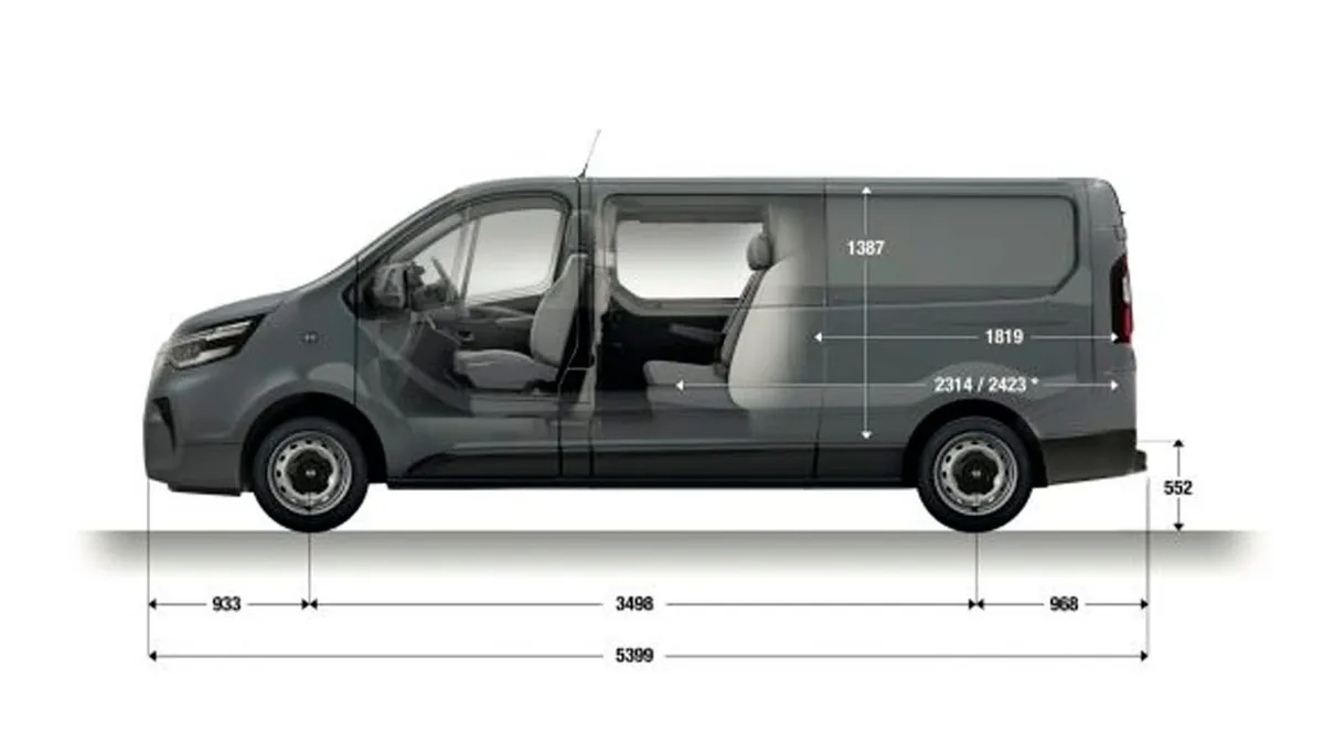 Nissan Primastar Combi 9 L2H1 N-Connecta 150CV II de renting en Valencia — Trasera